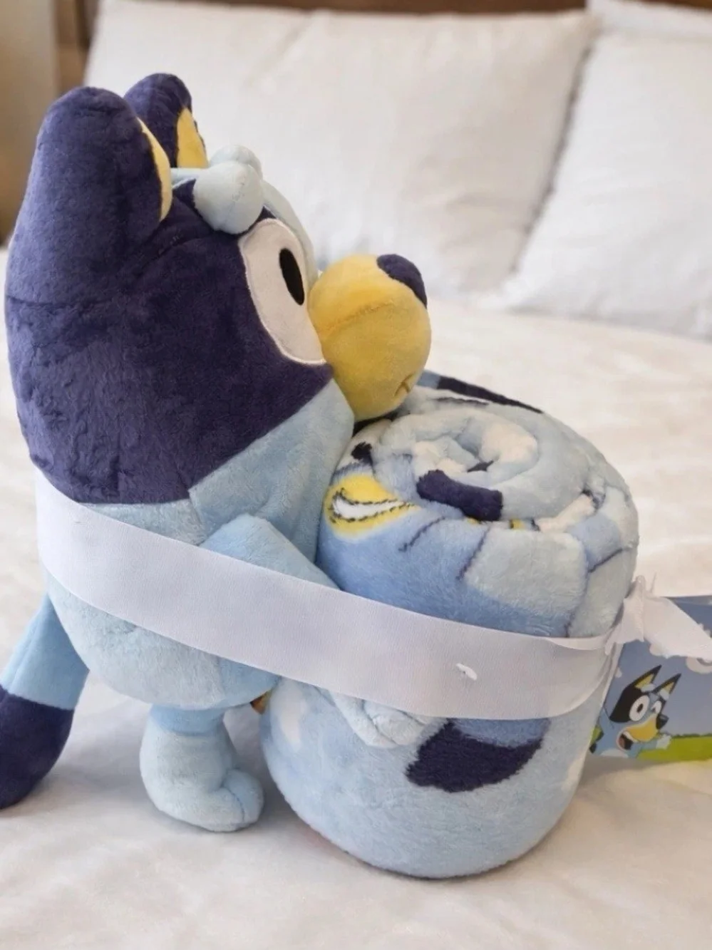 Blue Kids Plush Character Snuggle Blanket with Hooded Plush Toy